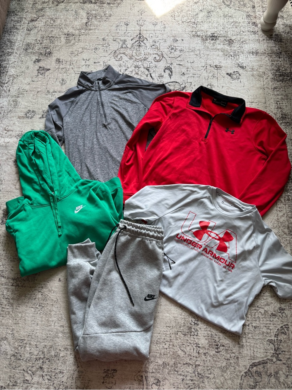 Under Armour Red and White Performance Top